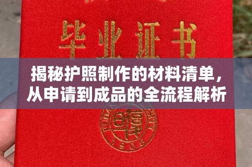 利辛揭秘护照制作的材料清单，从申请到成品的全流程解析